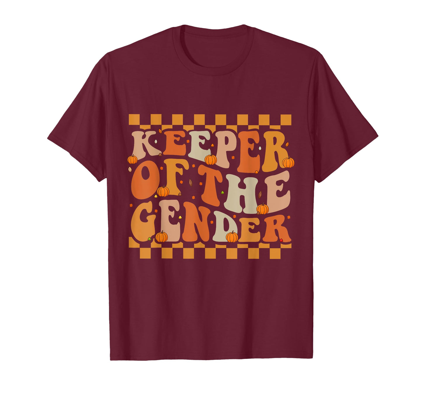 Keeper Of The Gender Fall Groovy Thanksgiving Reveal Baby T-Shirt