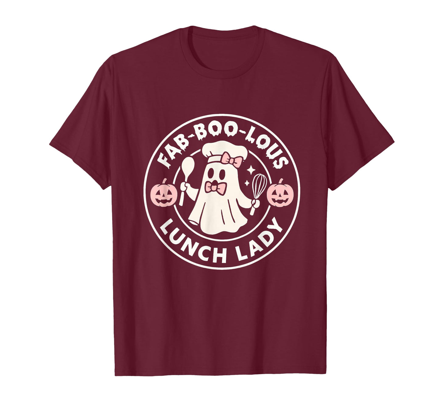Lunch Lady Halloween Boo Pun Ghost Funny Fall T-Shirt