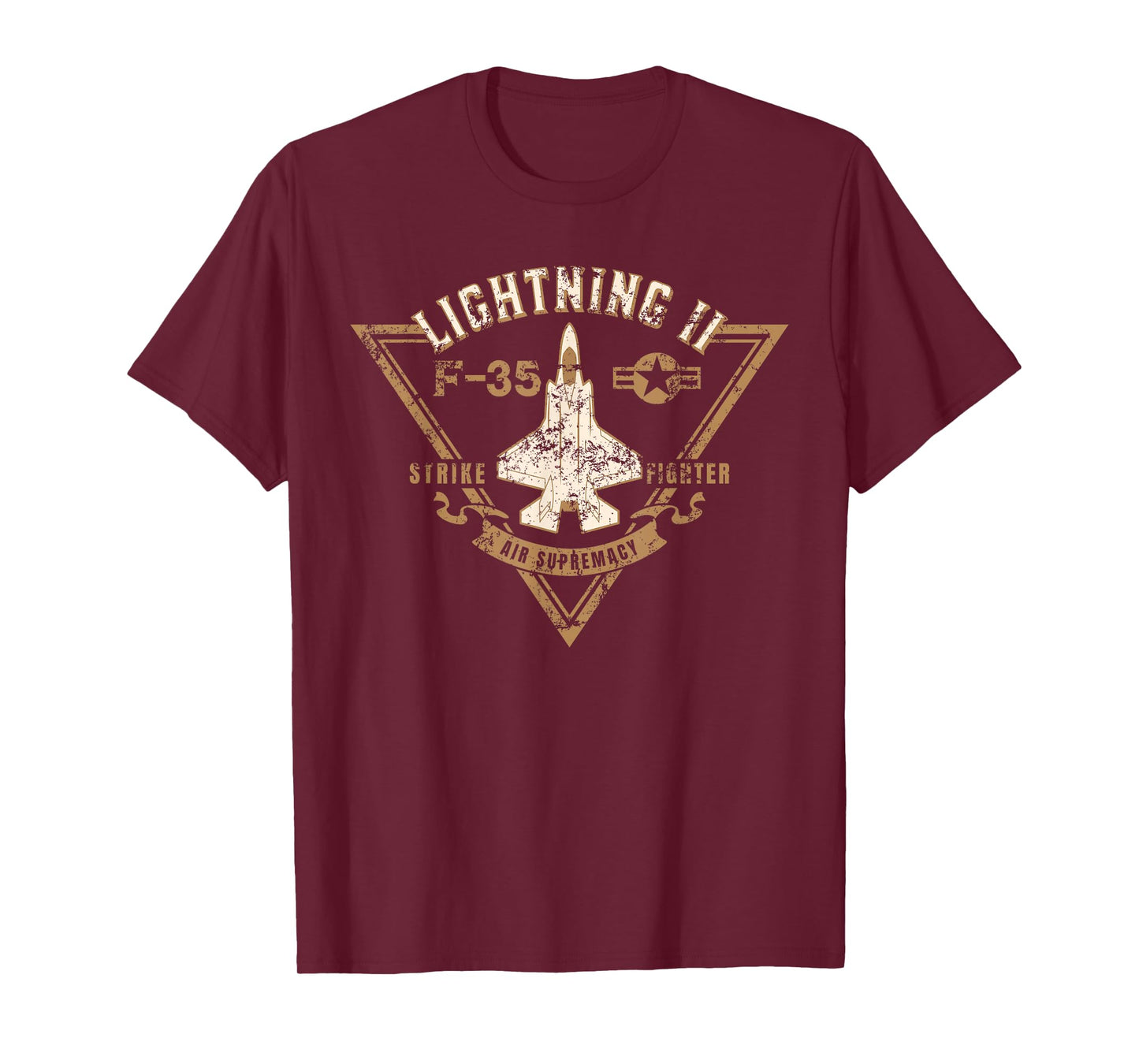 F-35 Lightning II Jet Fighter Military Aircraft Distressed T-Shirt