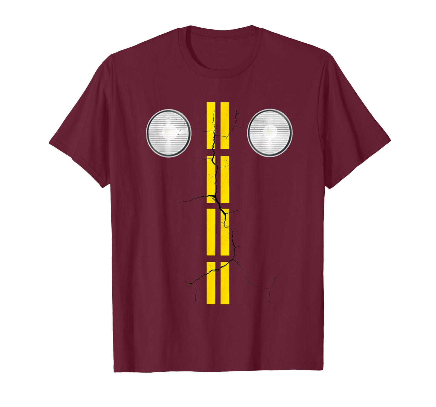 Funny headlights with street markings, Halloween T-Shirt