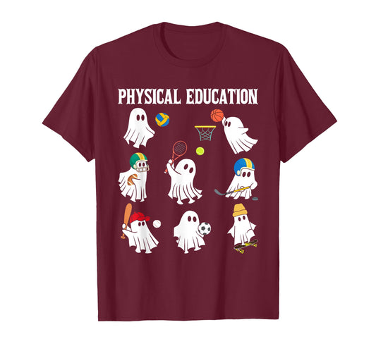 Retro Physical Education Halloween Ghosts Spooky PT T-Shirt