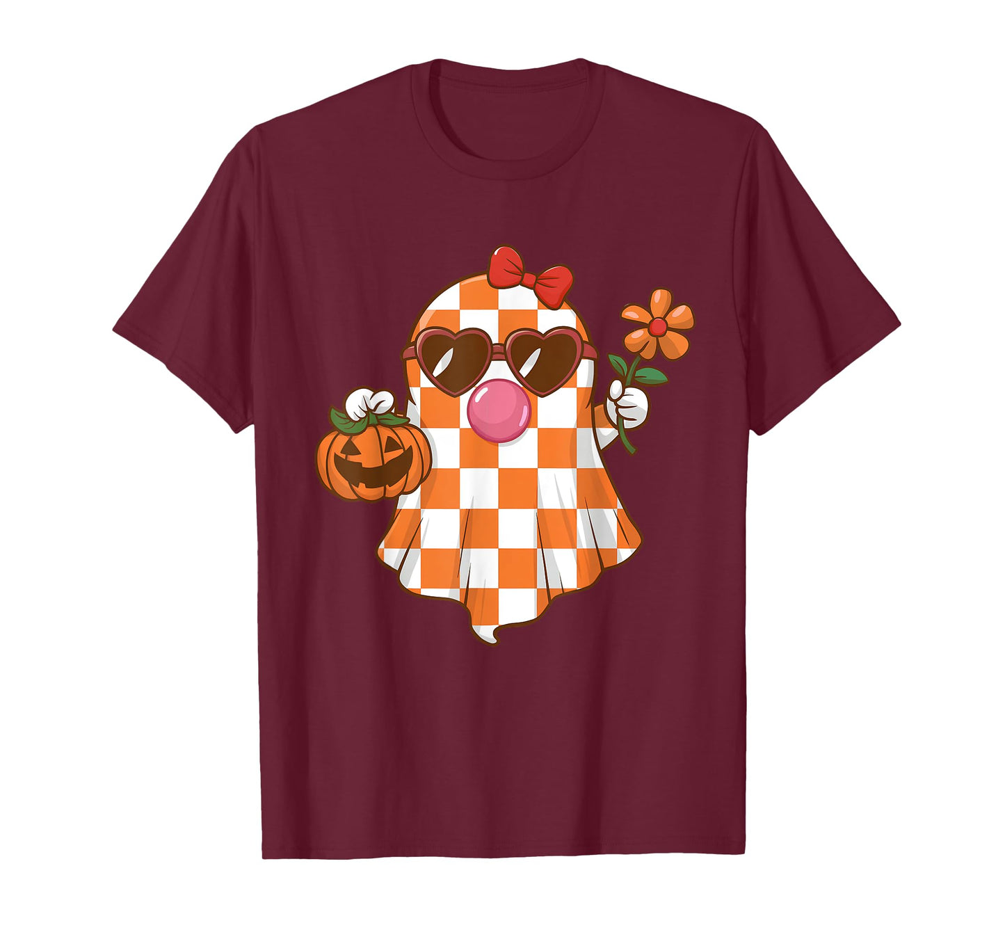 Cute Ghost Blowing Bubble Halloween Bougie Costume Girls Kid T-Shirt