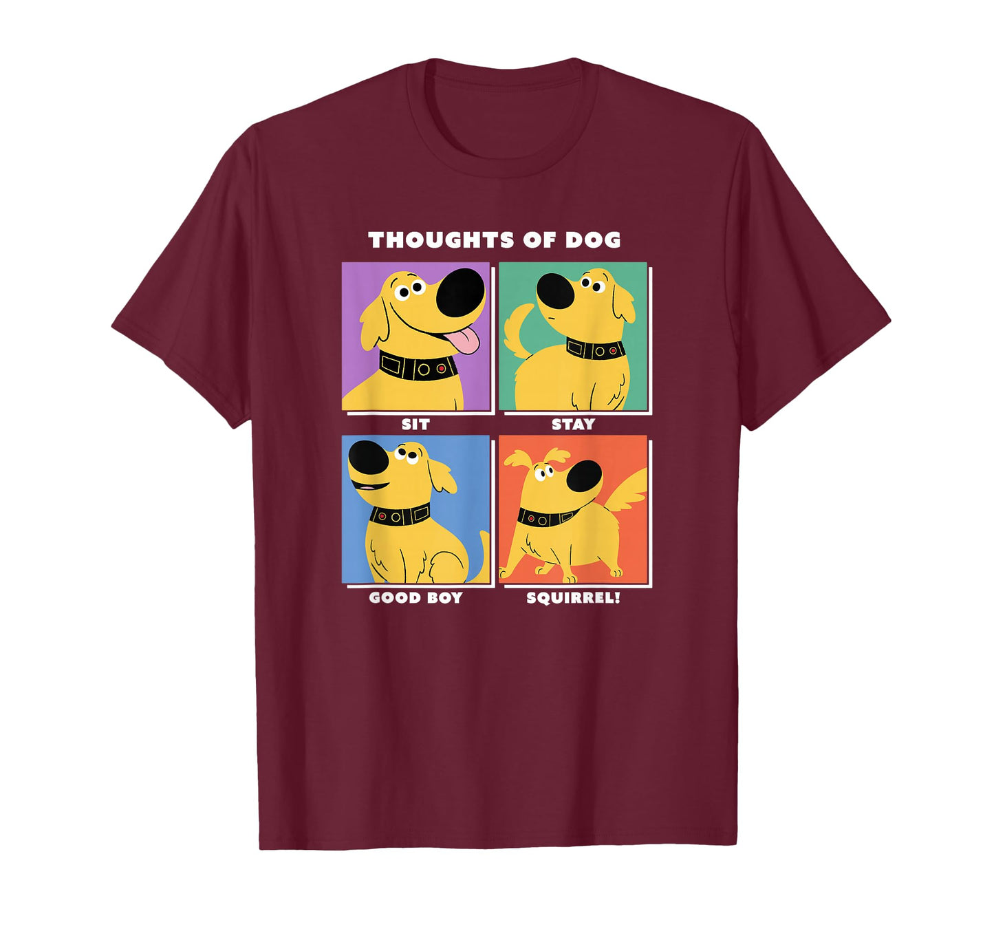 Disney Pixar Up Dug Thoughts of Dog Expressions Box Up T-Shirt Small