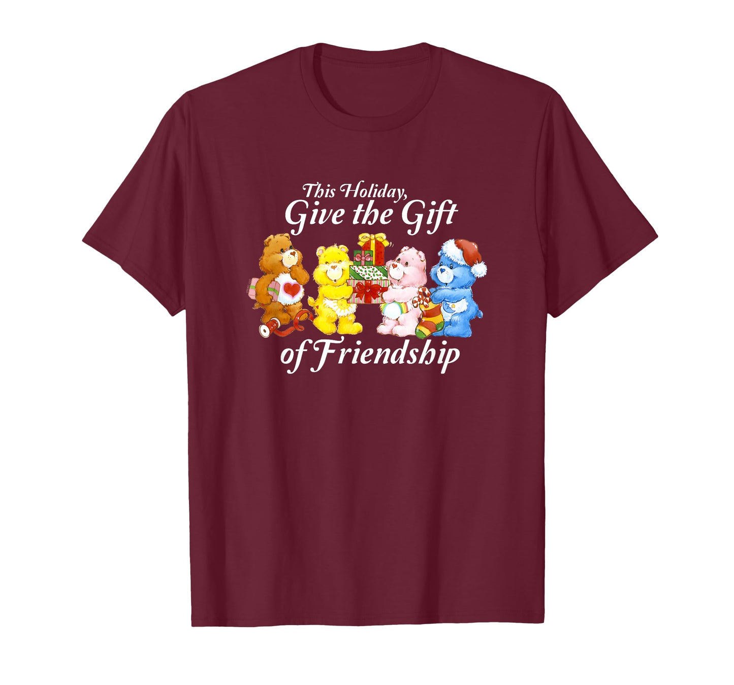 Care Bears Give the Gift of Friendship Christmas Cartoon T-Shirt