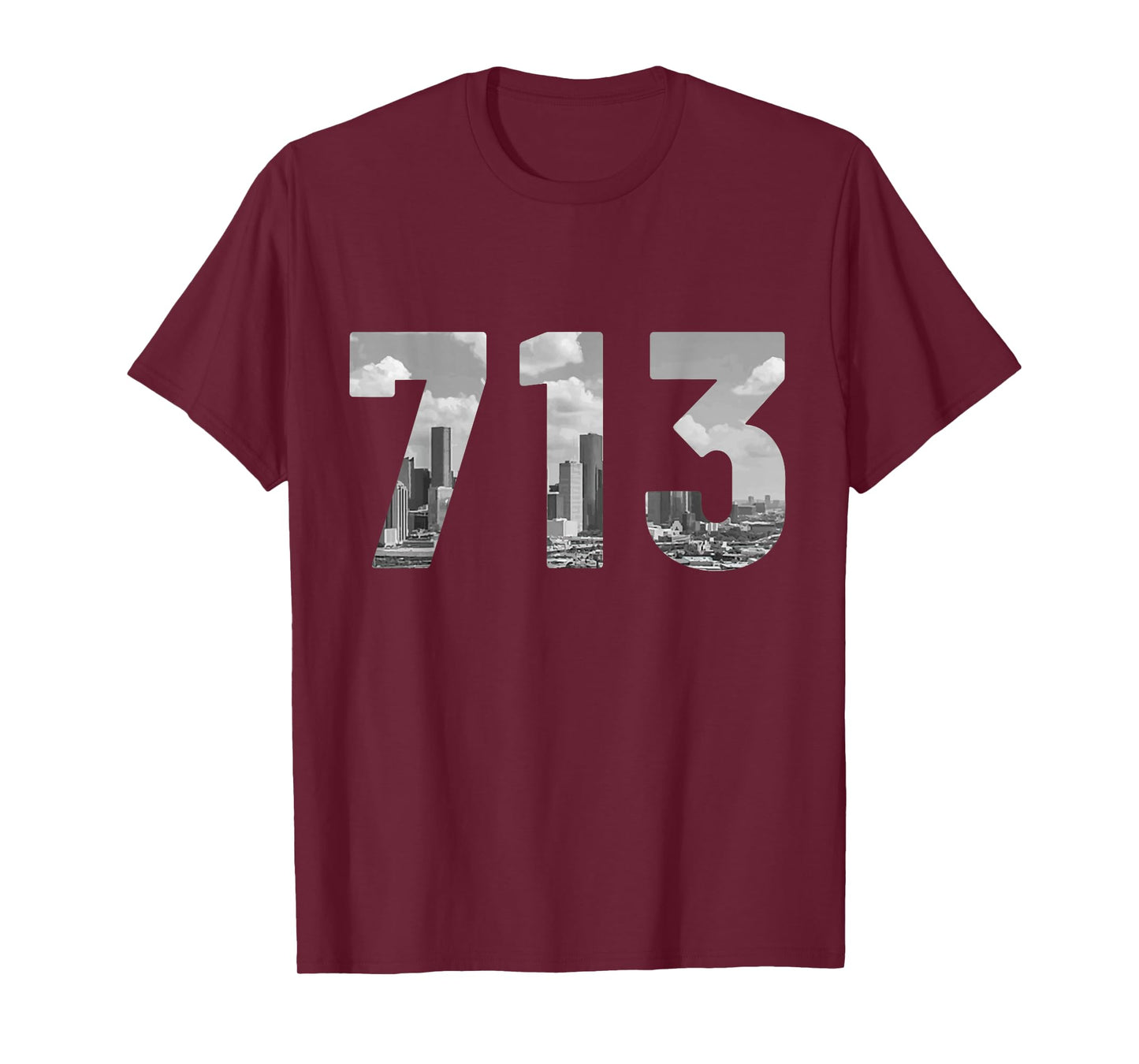 Houston 713 Area Code Skyline Texas Pride Vintage T-Shirt