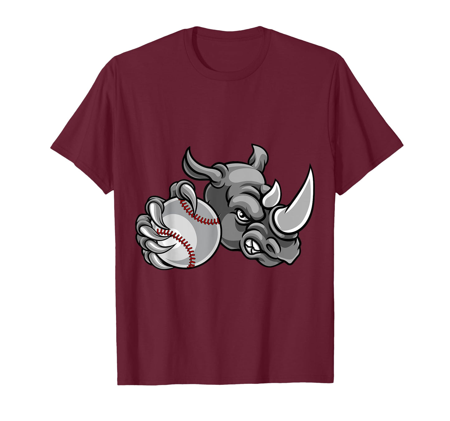 Rhino Baseball Ball Sports Mascot T-Shirt