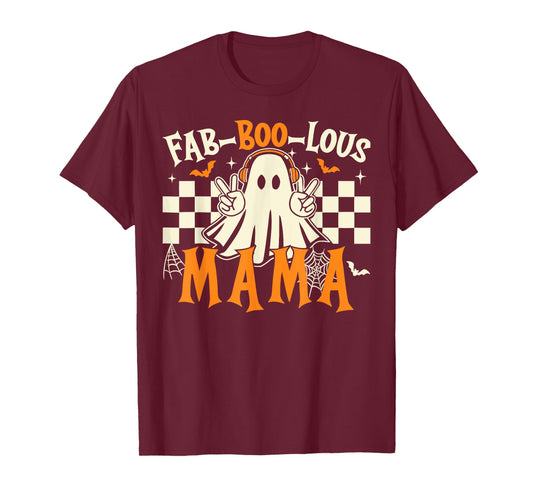 Fab Boo Lous Mama Retro Ghost Spooky Mama Halloween Costume T-Shirt