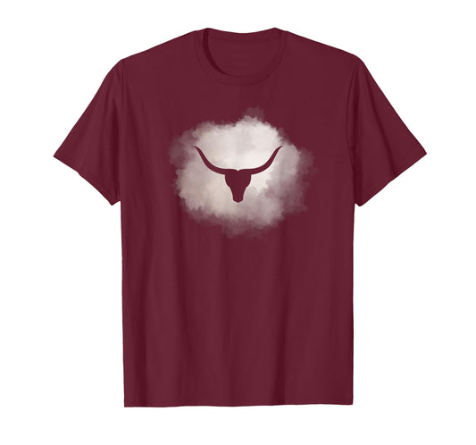 Texas USA Longhorn White Cloud Art Design, Austin Pride T-Shirt