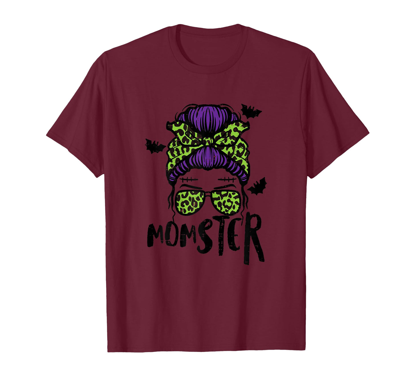 Halloween Momster Messy Bun Monster Mom Costume Mommy Mama T-Shirt