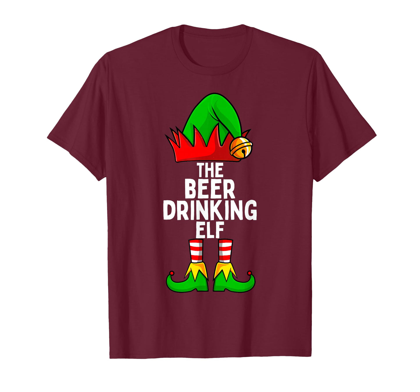 Beer Drinking Elf Matching Family Christmas T-Shirt