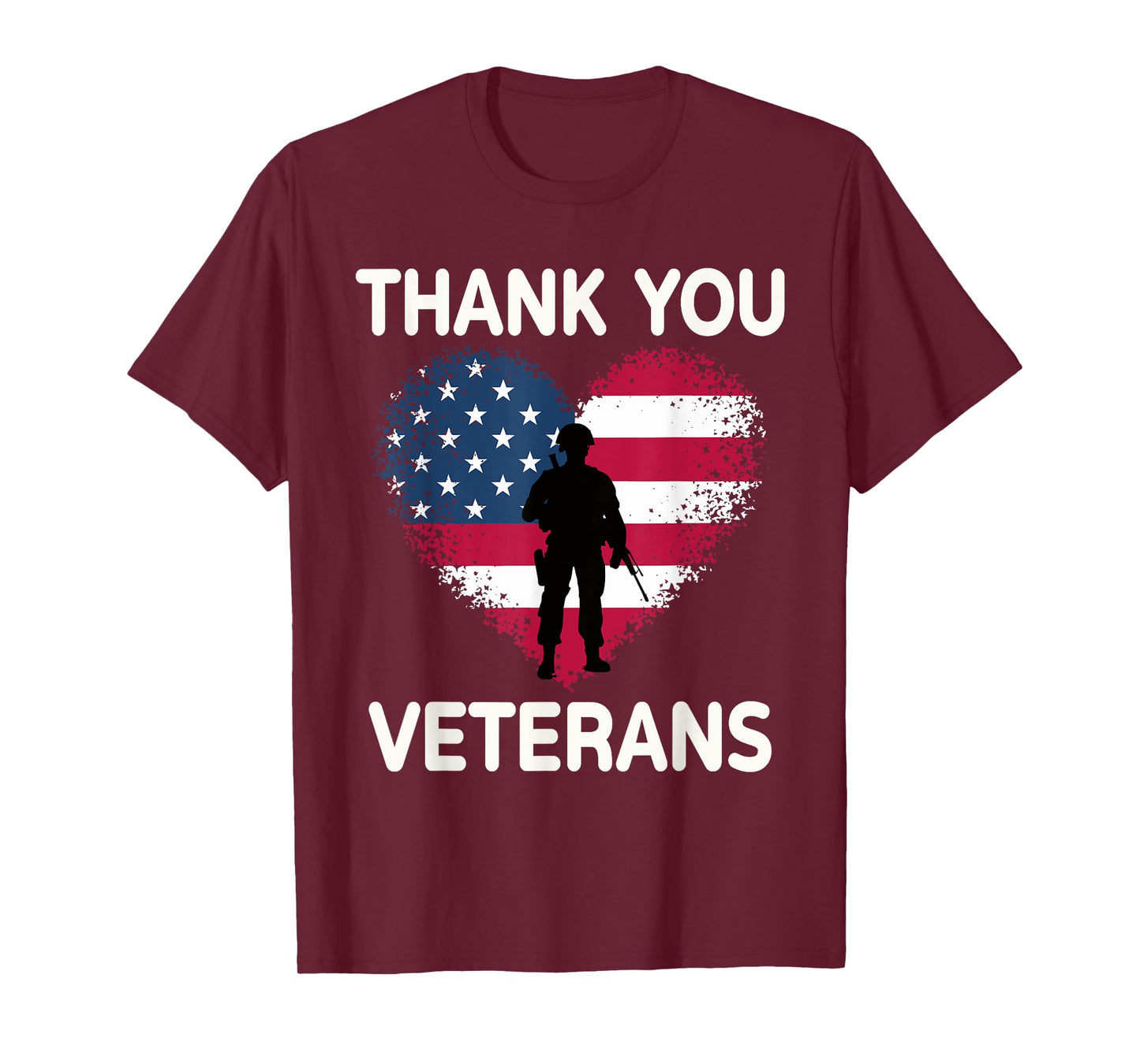 Thank You Veterans Men Women Patriotic American Flag T-Shirt