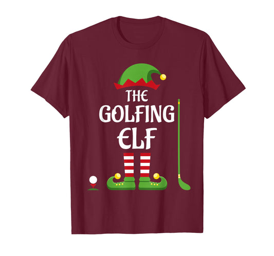 Golfing Elf Family Matching Group Christmas T-Shirt