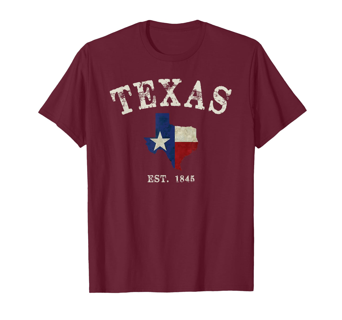 Distressed Texas State Flag Map T-Shirt