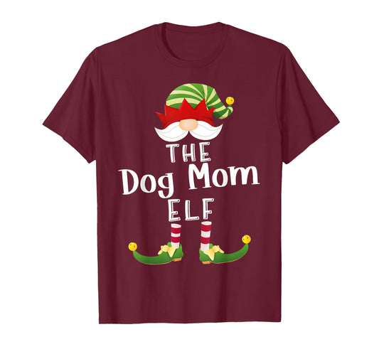 Dog Mom Elf Group Christmas Funny Pajama Party T-Shirt for Men Women