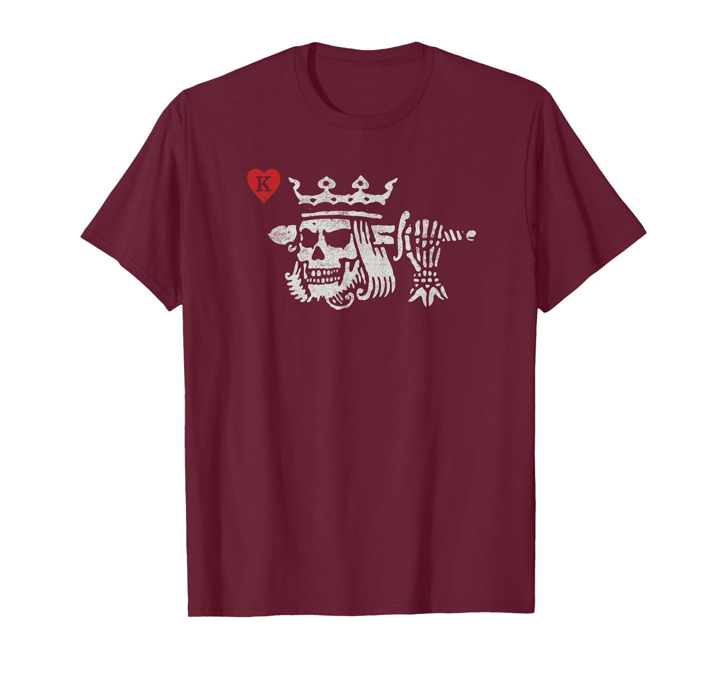 Suicide King of Hearts skull wearing crown poker T-Shirt