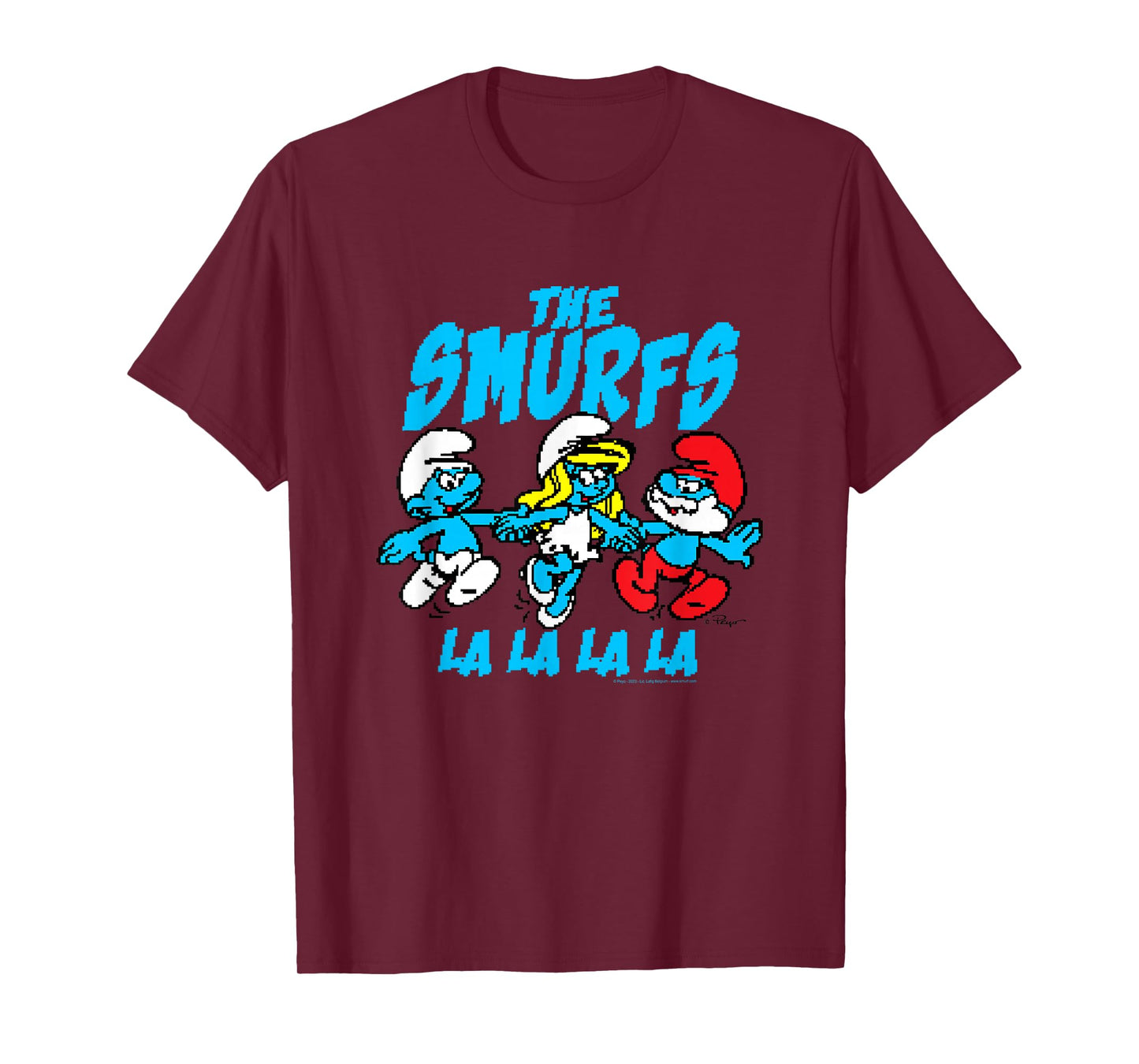 The Smurfs Pixelated Smurfs Retro Cartoon T-Shirt