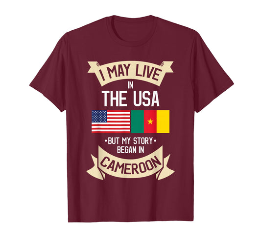 Cameroon American Flag USA Cameroonian Roots Gifts T-Shirt
