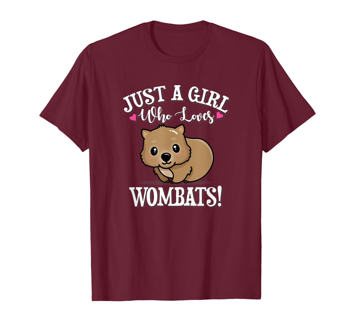Womens Chibi Anime Kawaii Kids Girl Who Loves Wombats Lover T-Shirt