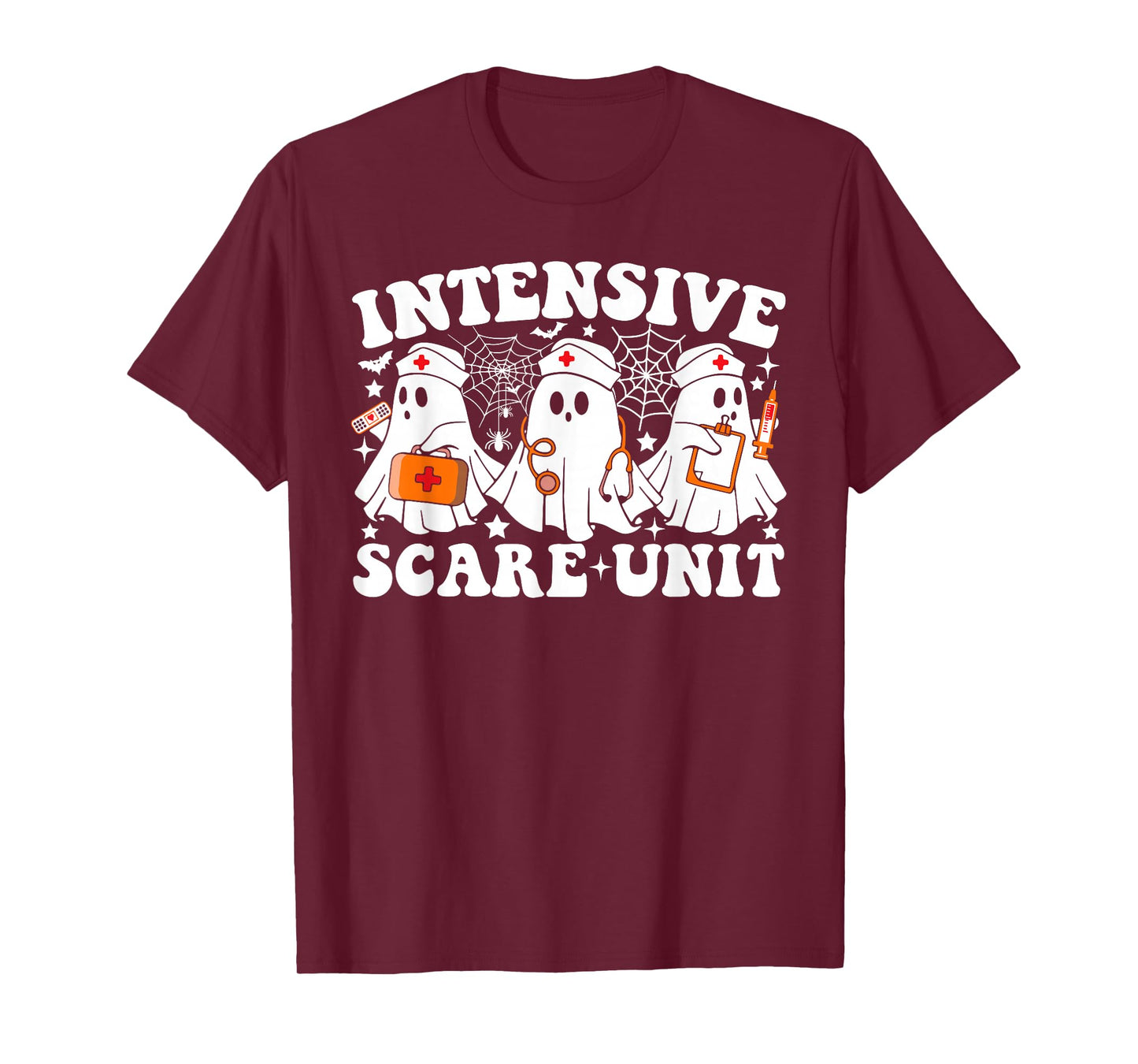 Intensive Care Scare Unit Halloween Ghost Nurse ICU Nursing T-Shirt