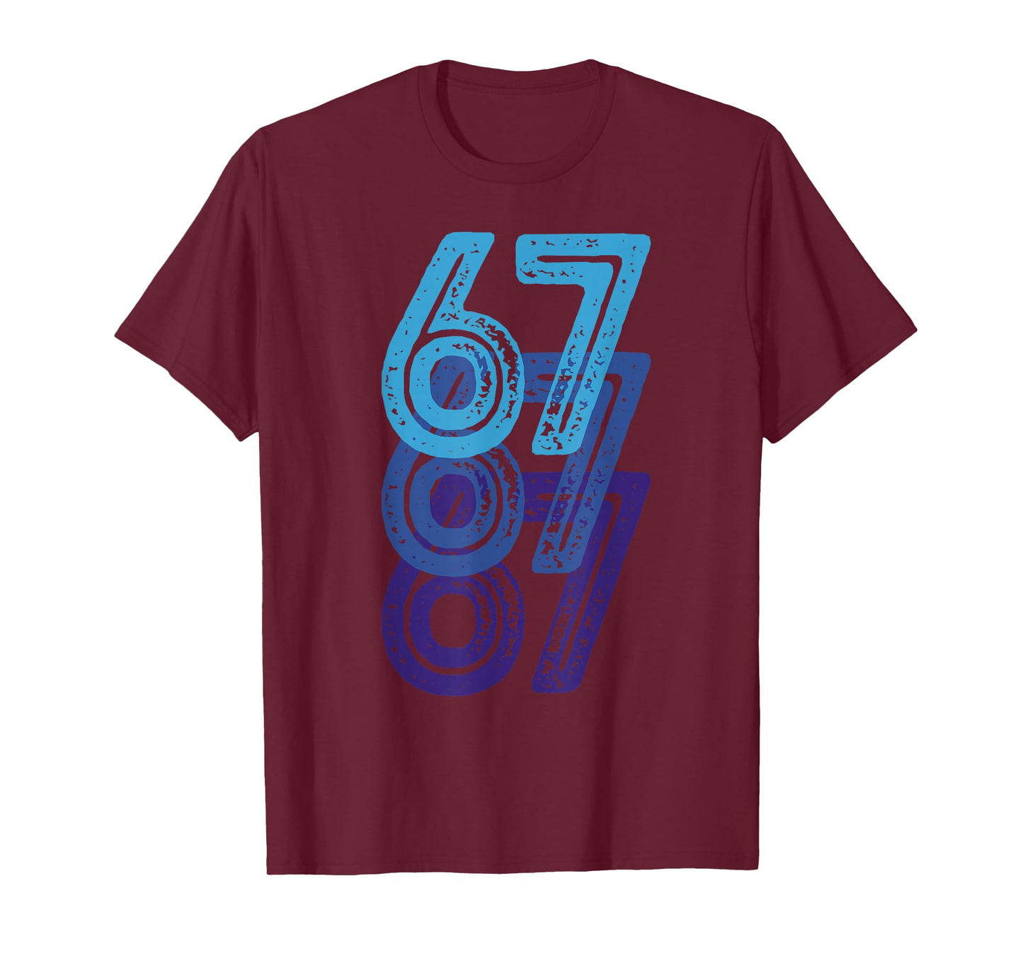 Number 67 Blue Best Classic College Style Birthday Funny T-Shirt