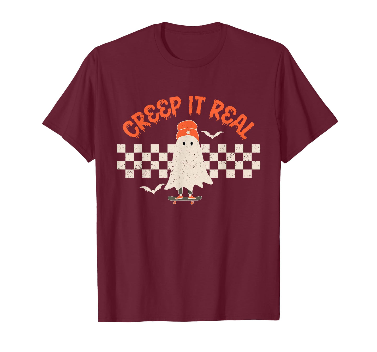 Creep It Real Ghost Halloween Costume Retro Men Women Kids T-Shirt
