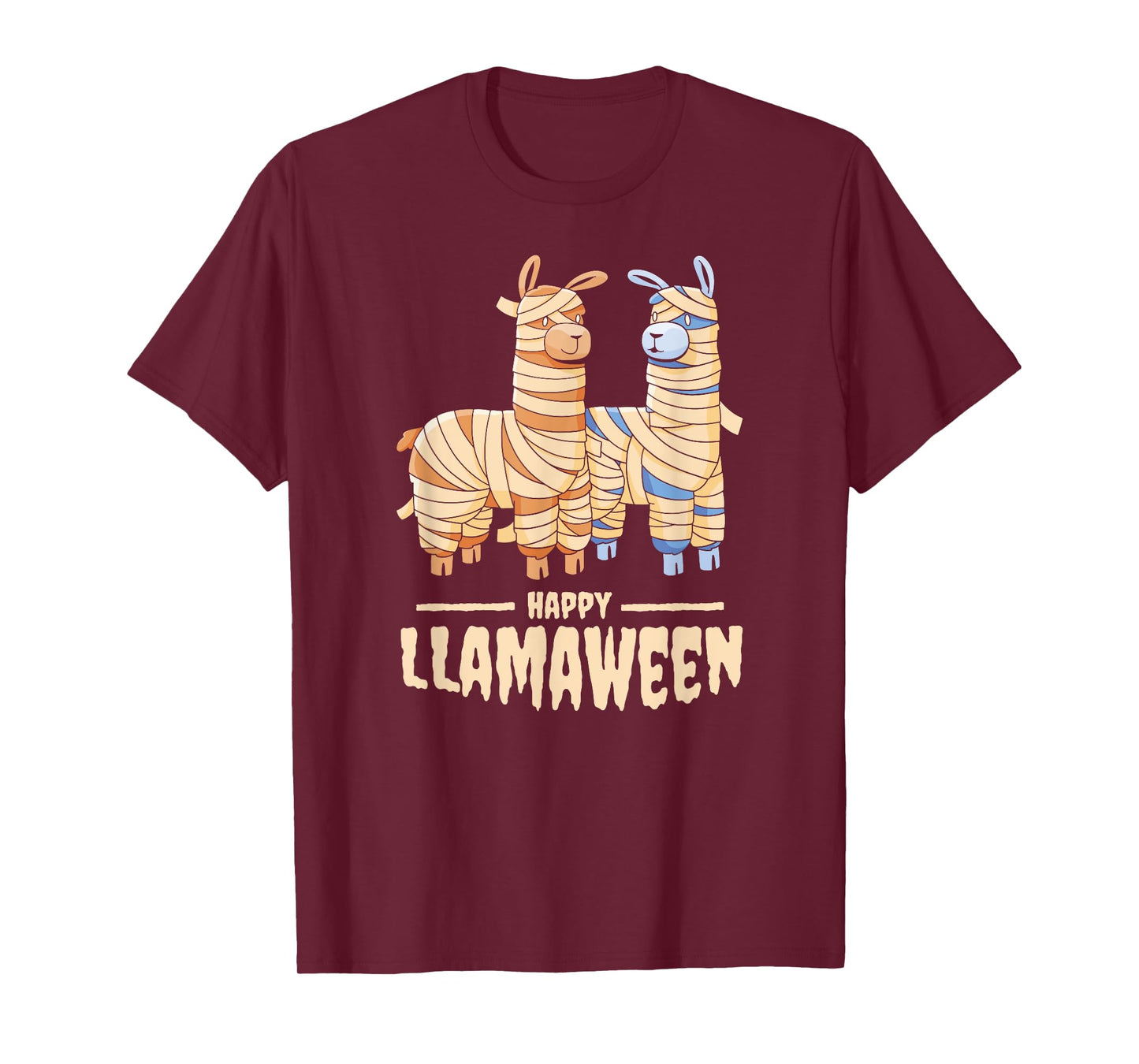 Happy Llamaween! Funny Halloween Llama Mummy Costume Meme T-Shirt