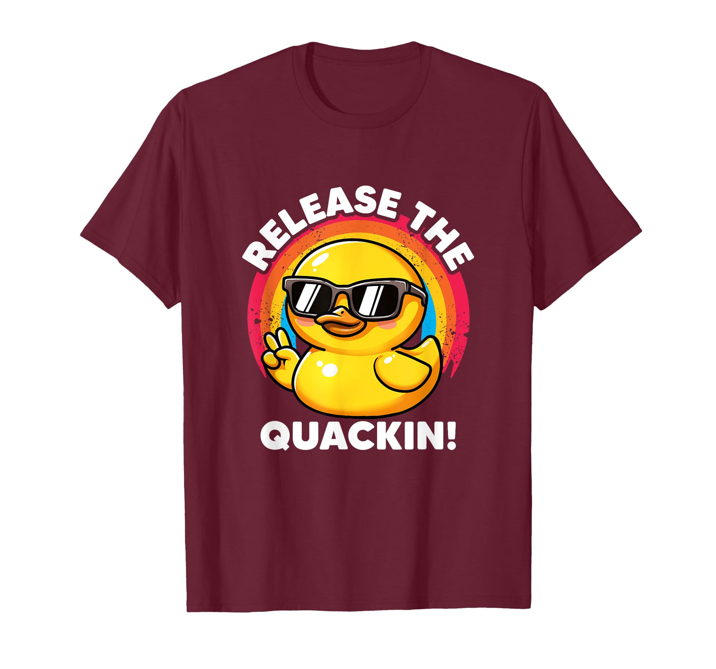 Release The Quackin I Love Duck Lovers Funny Yellow Duck T-Shirt