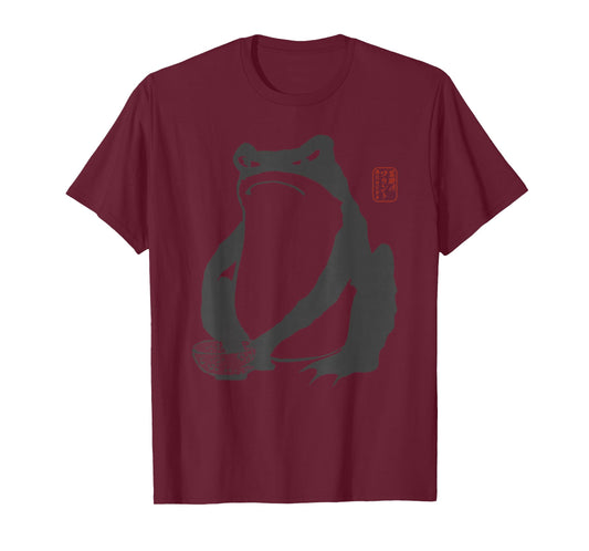 Grumpy Frog Japanese Art Print T-Shirt