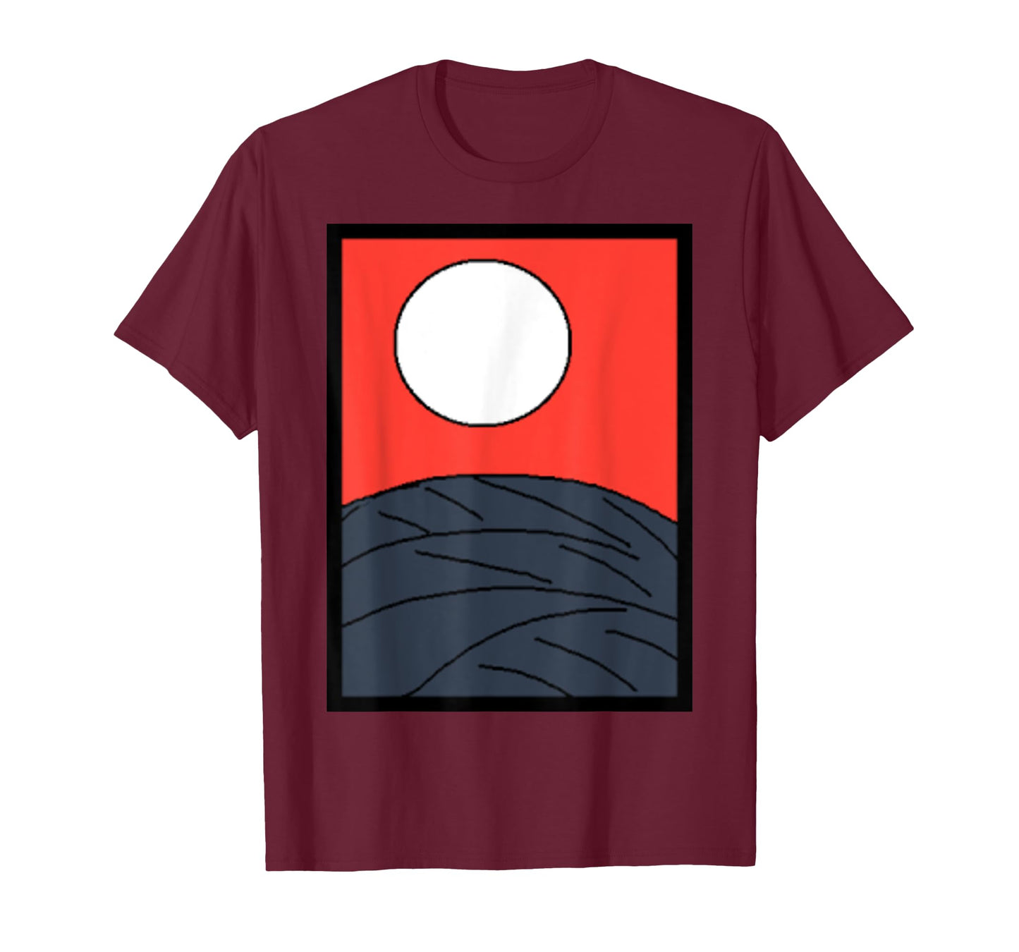Funny Design Production Club Original Design Attention No.1 Japanese Karuta Hanafuda Moon T-Shirt