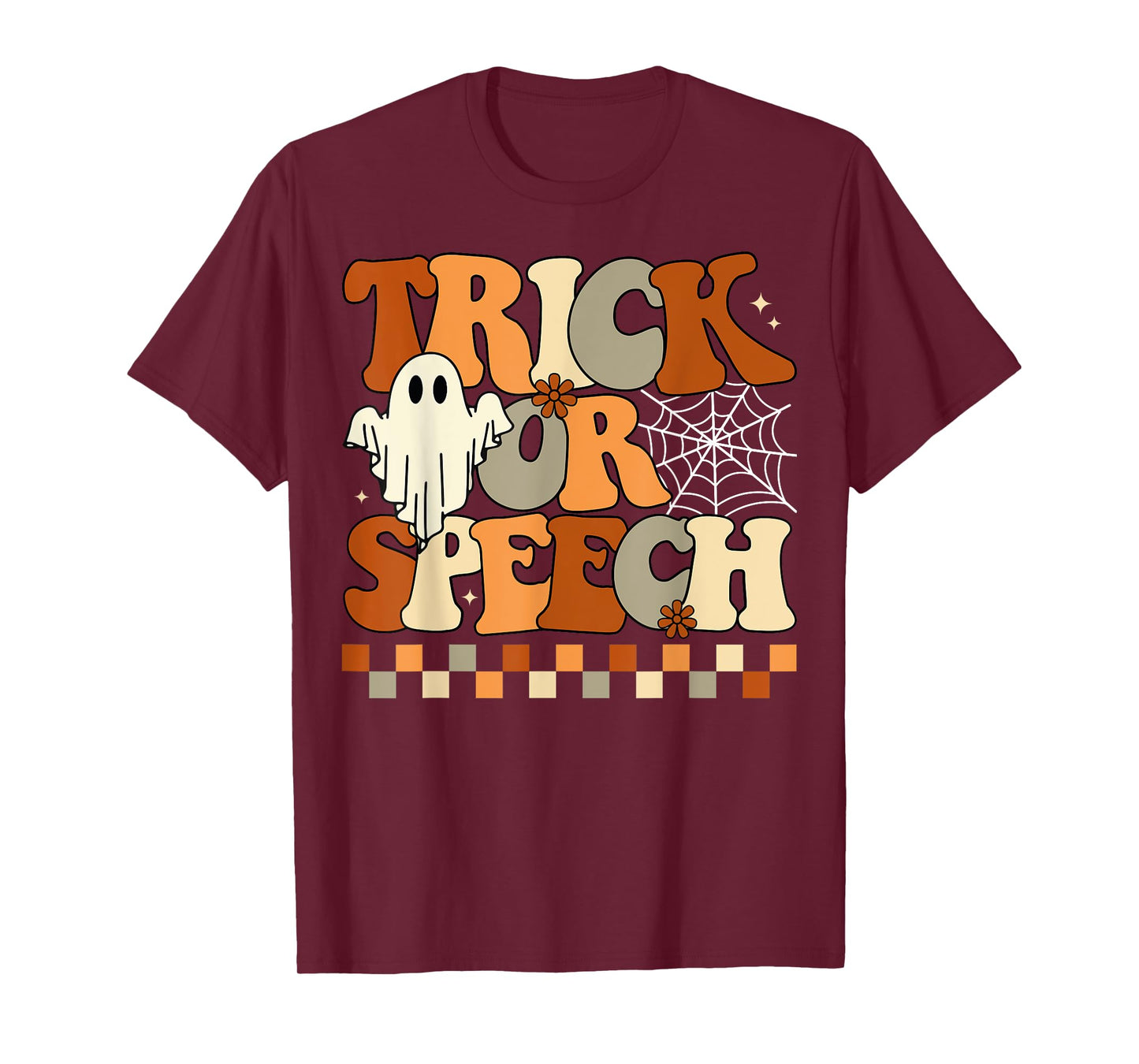 Trick or Speech Retro SLP Halloween Speech Therapy Halloween T-Shirt