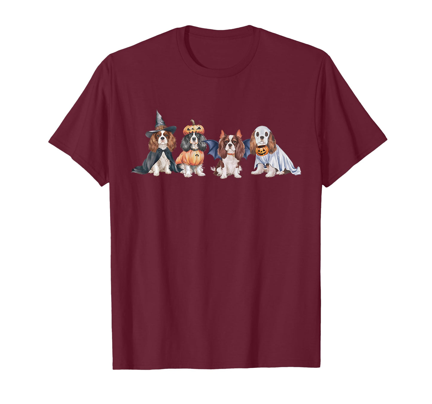 Cute Ghost Witch Cavalier king charles spaniel Halloween Dog T-Shirt