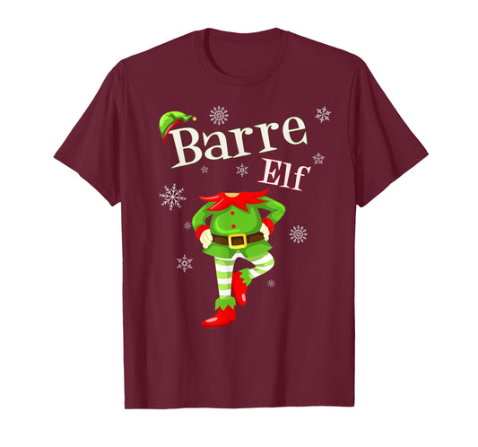 Barre Elf Funny Fitness Workout Christmas T-Shirt Holiday T-Shirt