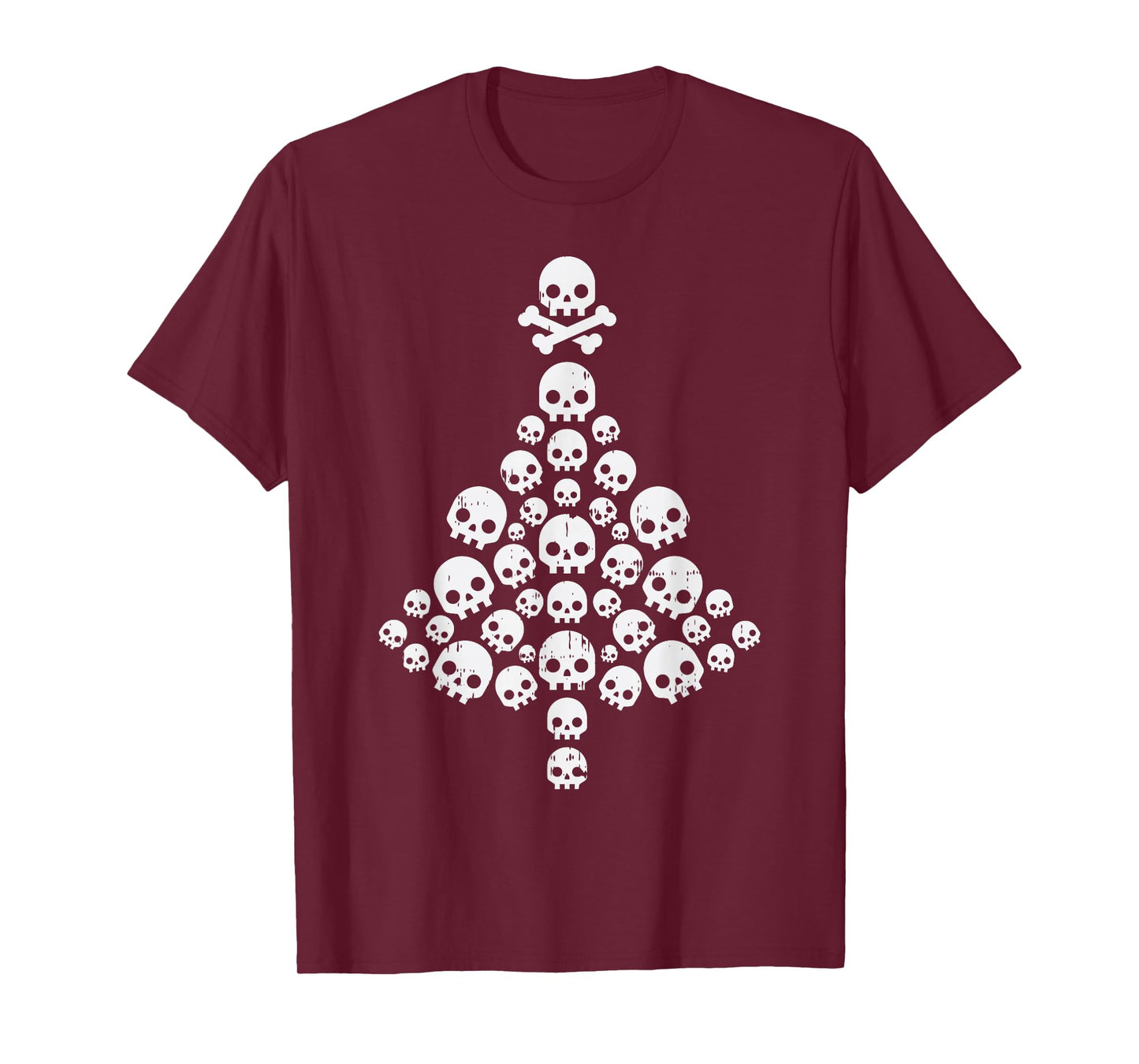Skull Skeleton Christmas Tree Xmas Holiday Biker Rocker PJ T-Shirt