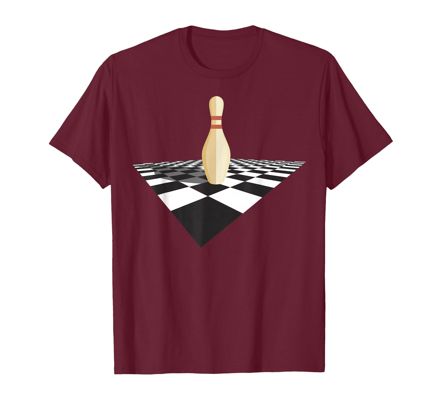 The Big Lebowski Bowling Pin Checkered Floor Graphic T-Shirt T-Shirt