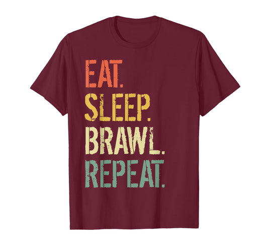 Eat Sleep Brawl Repeat Stars Funny Video Gamer Gaming T-Shirt