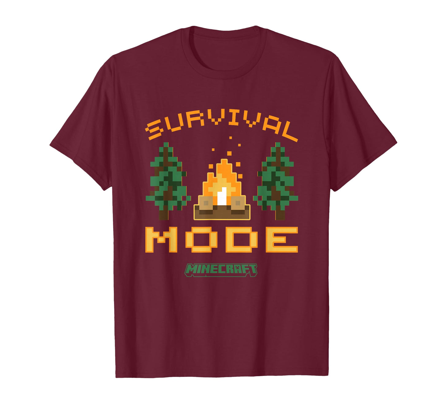 Minecraft Survival Mode Campfire In The Woods T-Shirt