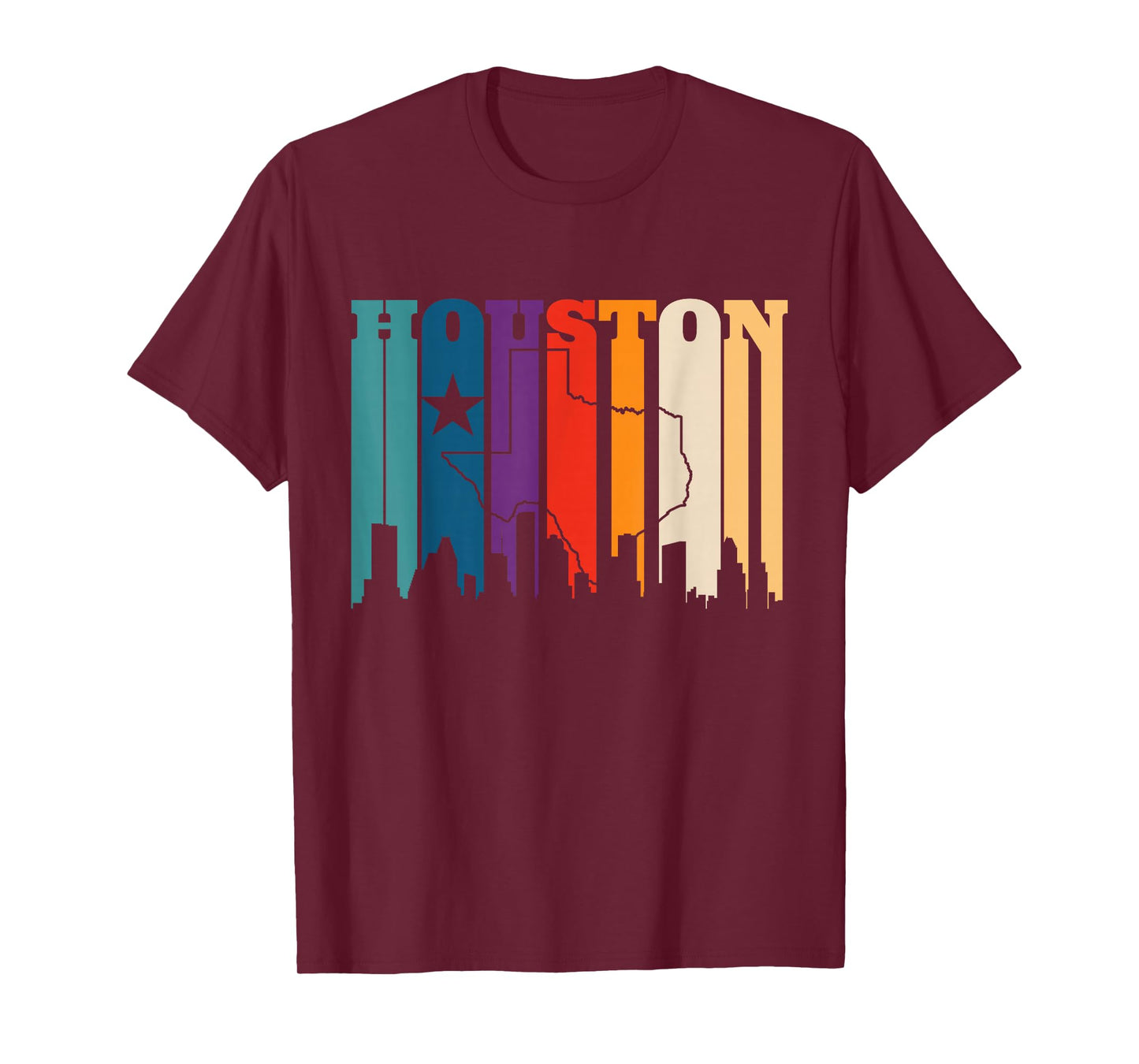 Houston Texas Map Skyline Gift Texas Home State Souvenir T-Shirt