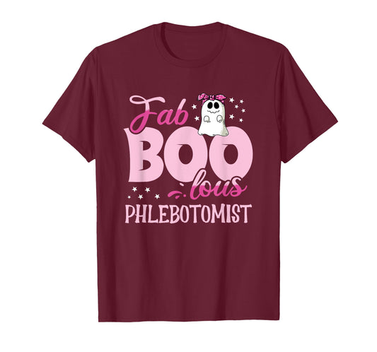 Funny Phlebotomy Nurse Ghost Halloween Phlebotomist T-Shirt