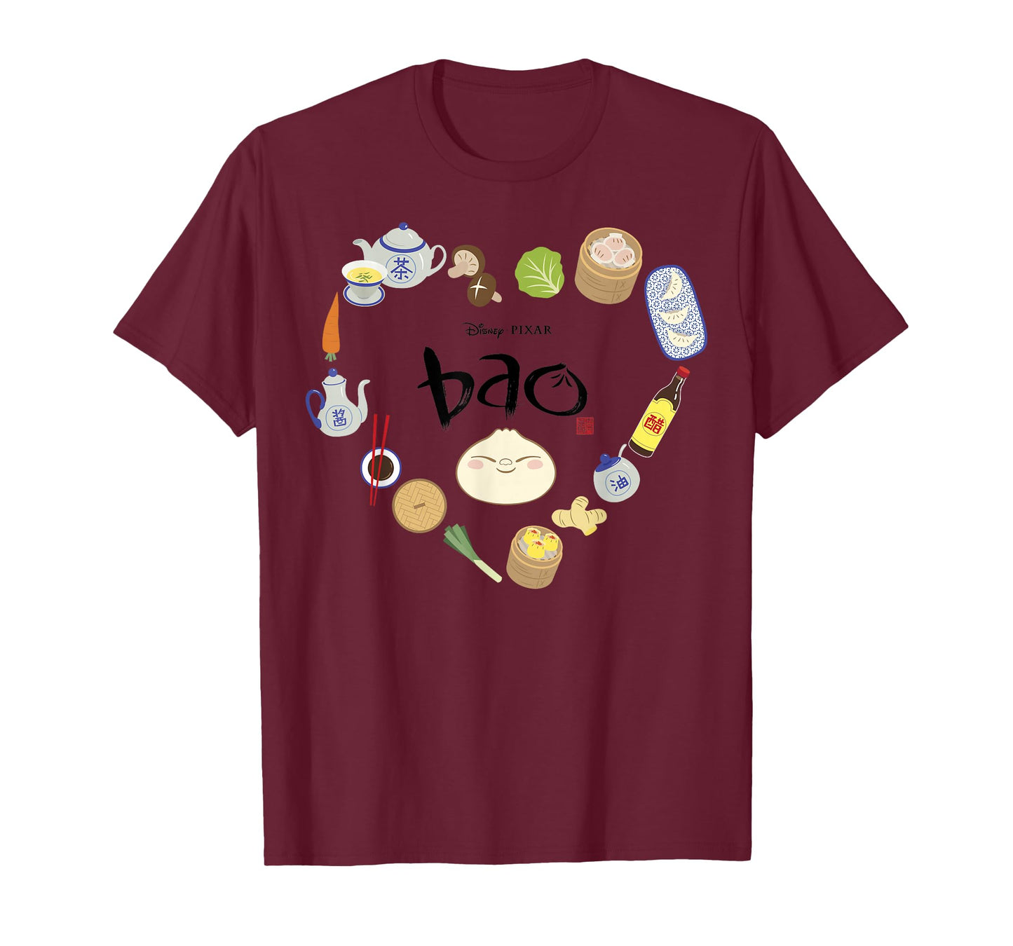 Disney Pixar Bao Ingredients Heart Shaped Dumpling Chibi T-Shirt