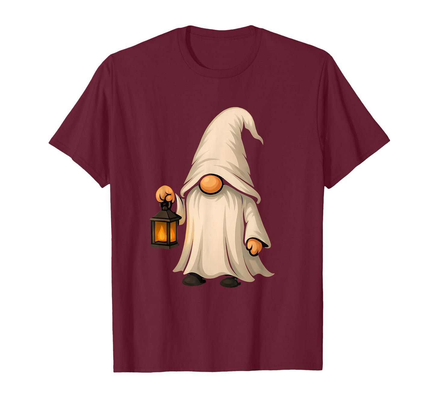 Hooded Ghost Gnome with Light Halloween T-Shirt