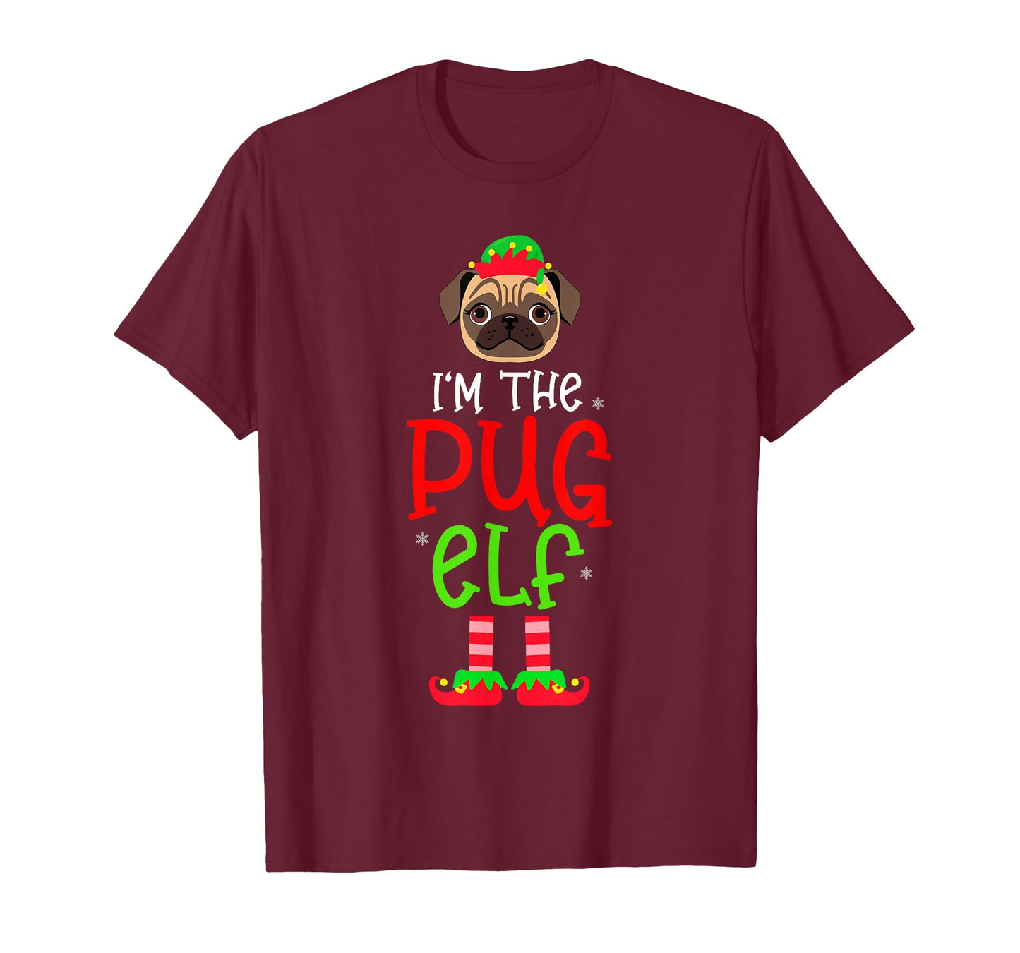 Christmas I'm The Pug Elf Pet Dog Matching Family Group T-Shirt
