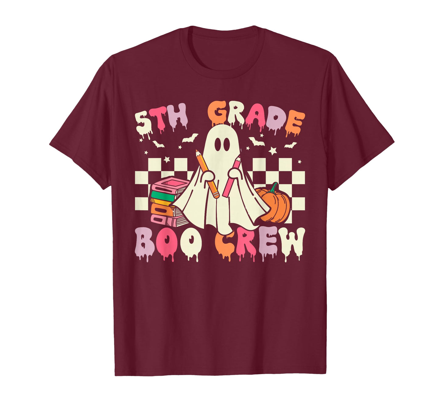 5th Grade Boo Crew Retro Ghost Halloween Teacher Student T-Shirt