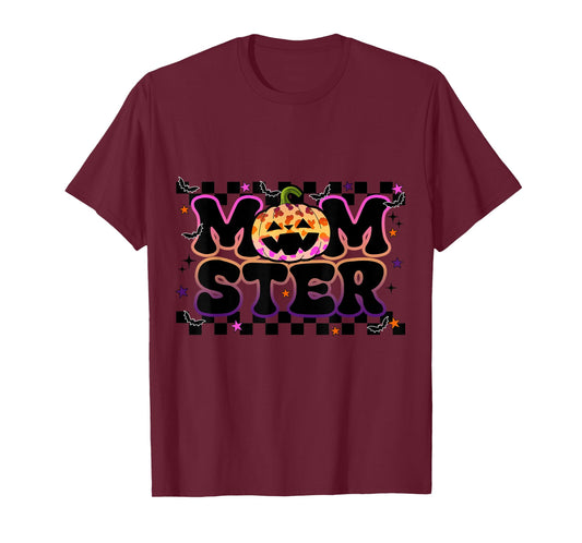 Funny Momster Shirt Womens Halloween Pumpkin Mom Ster T-Shirt