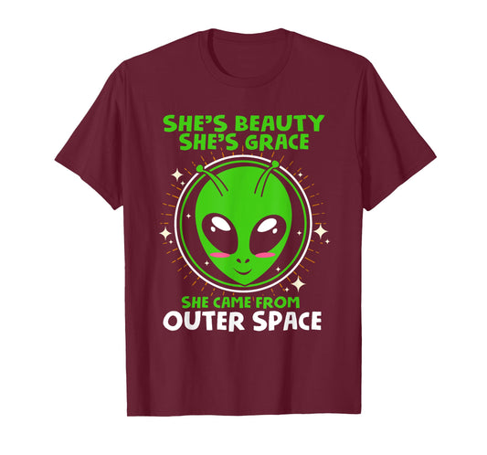 She's Beauty She's Grace Funny Alien T Shirt T-Shirt