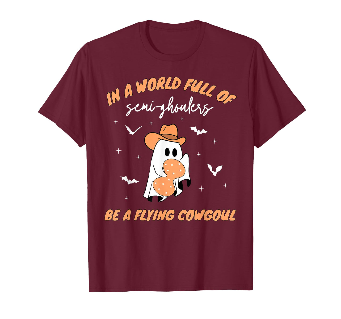 Labor and Delivery Nurse Halloween Ghost Flying Cowgirl Fall T-Shirt