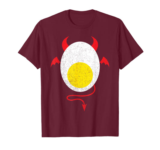 Funny Halloween Shirt Devil Egg Yolk Food Lover Lazy Costume T-Shirt