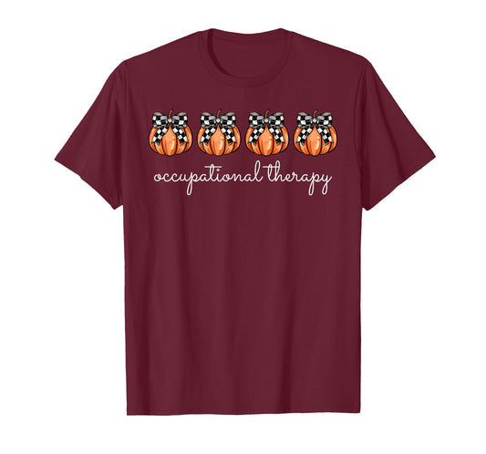 Occupational Therapy OT Pumpkin Coquette Bow Fall Halloween T-Shirt