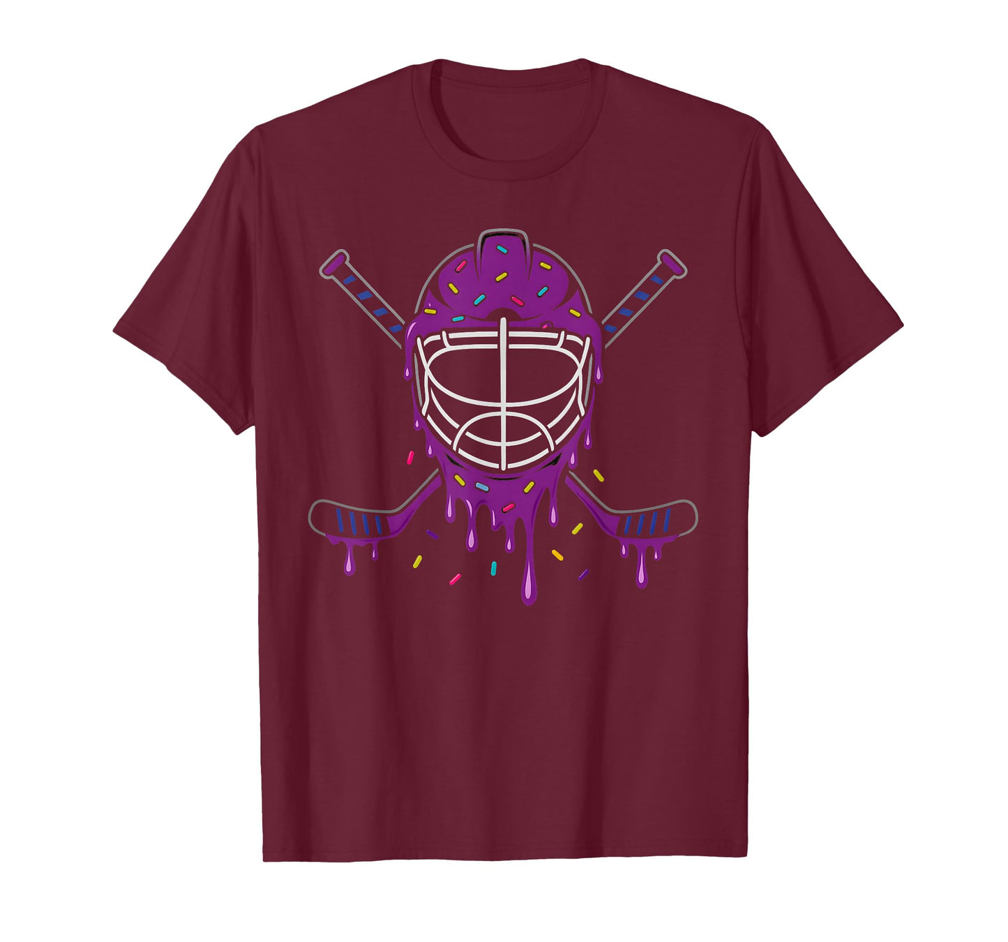 Hockey Ice Cream Drip Boys Ice Hockey Helmet Sticks Youth T-Shirt