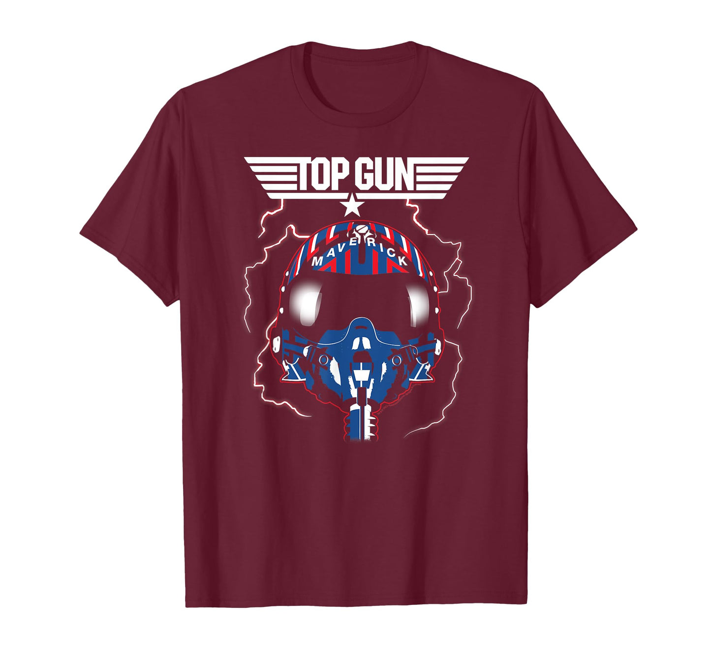 Top Gun Maverick Helmet with Lightning Classic Action Movie T-Shirt