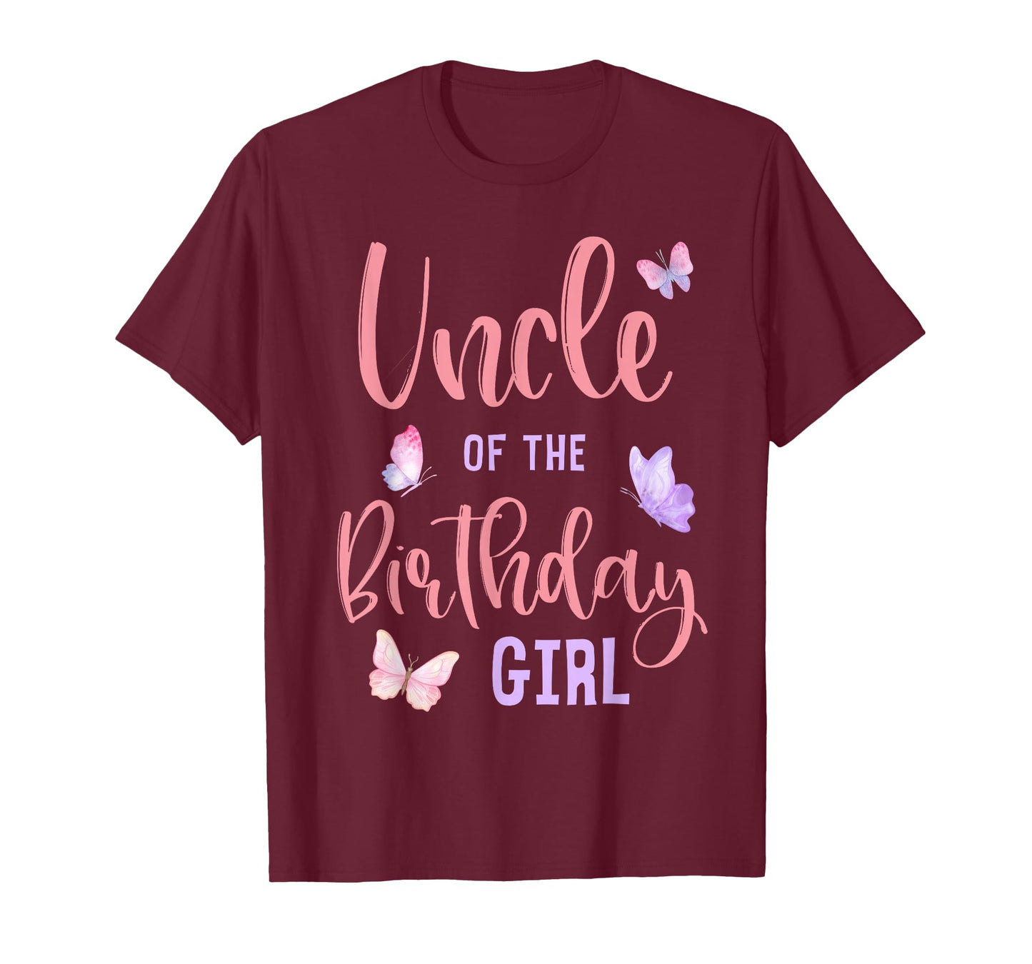 Uncle of The Birthday Girl Butterfly Party Matching Family T-Shirt